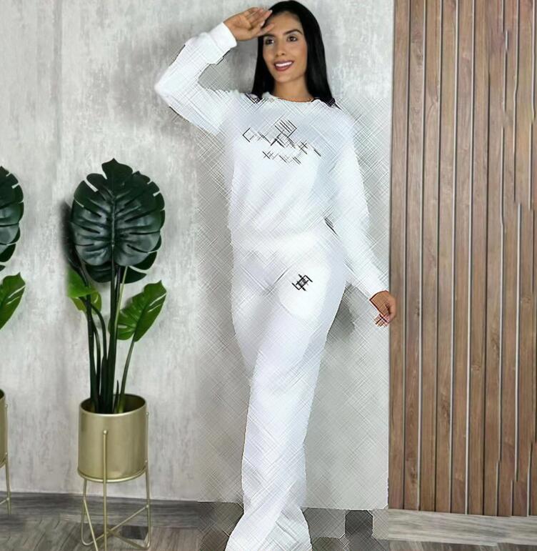 Designer brand womens two-piece set 2025 autumn new fashionable and sexy long sleeved embossed set embroidered pocket wide leg womens set