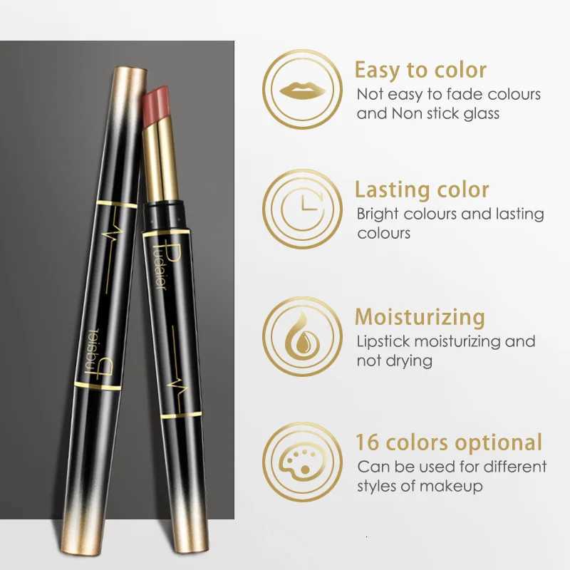 1pcs Matte Lip Liner Lipstick Double Ended Lip Pen Nude Makeup Tool Long Lasting Color Rendering Waterproof Lip Cosmetics G250729