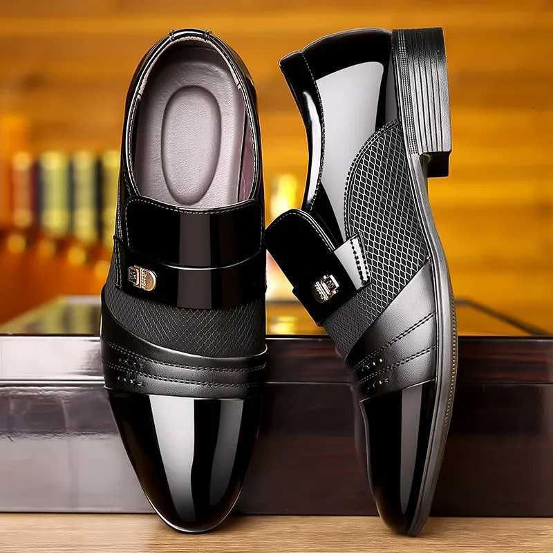 Mens Oxfords Footwear Elegant Leather Shoes For Men Loafers Wine Red Classic Business Dress Formal Slip On Dress Y250730