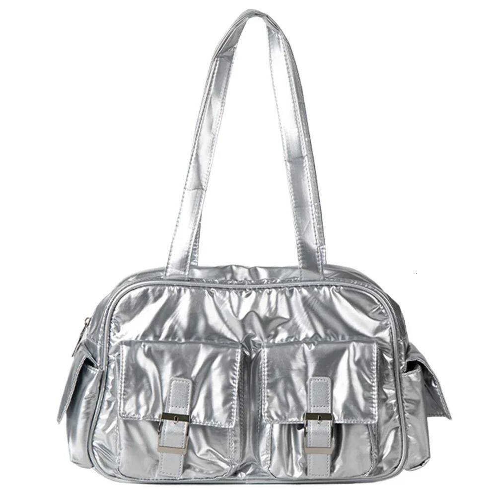 Multi Pockets Tote Large Capacity Handbag for Women's Travel Solid Shoulder Nylon Simple Armpit Bag Ladies Underarm Bags high-quality