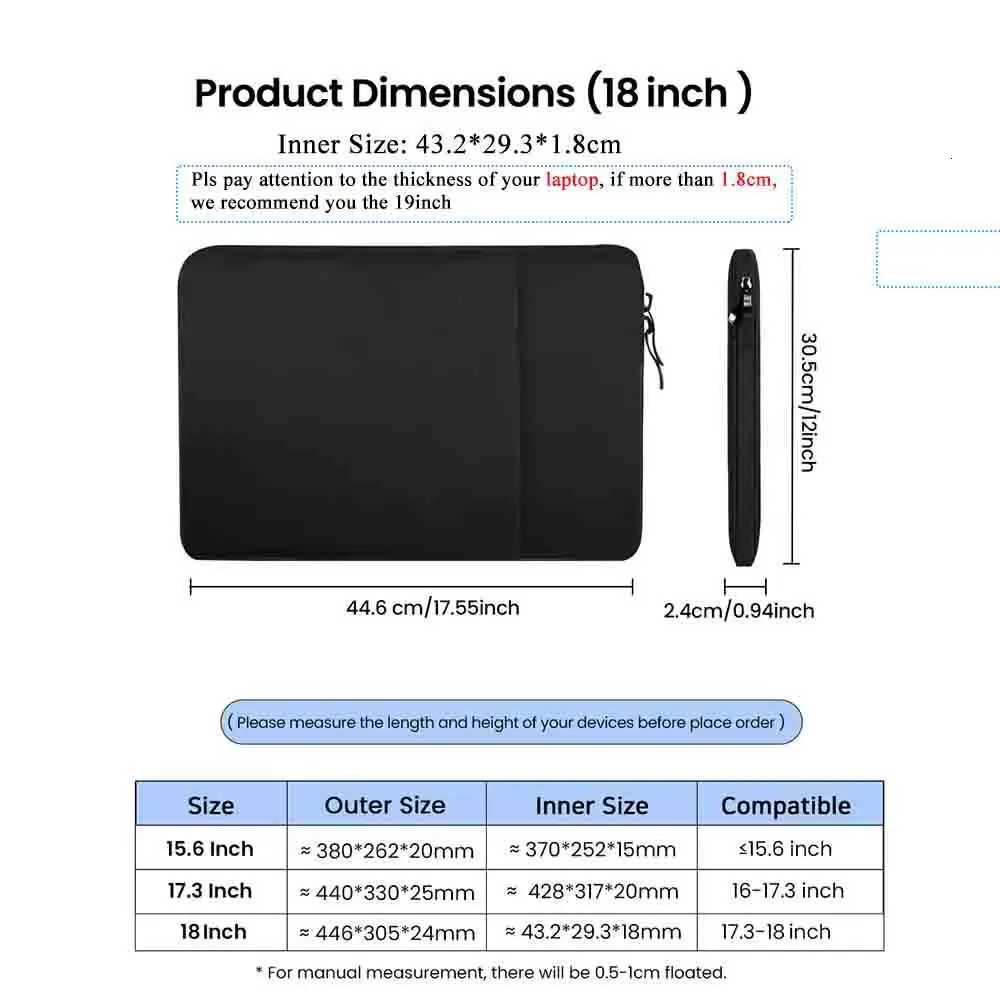 isplay Laptop Sle Bag Case 18 17 15.6 Inch PC Cover For book Air 13 Case for Lenovo Asus HP Dell portable laptop Handbag y250730