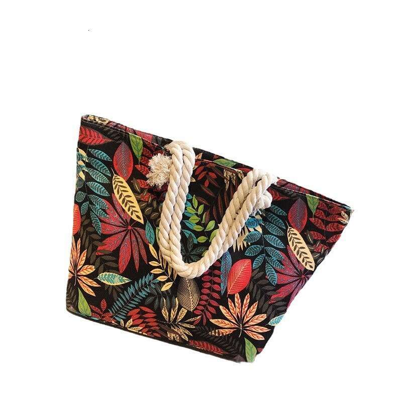 2025 New Canvas Women's Shoulder Handbag Simple Versatile Large Capacity Jute Shopping Beach Bag