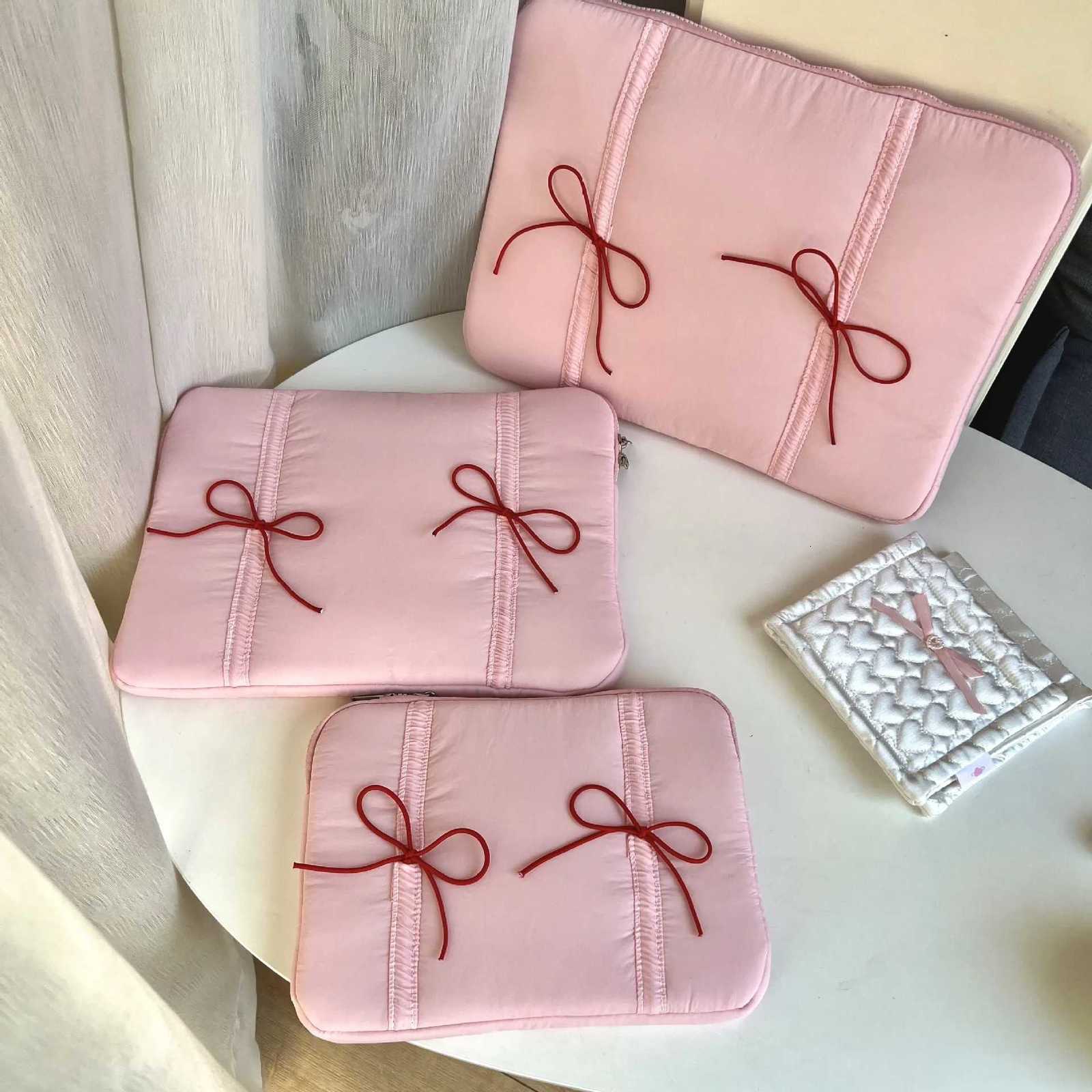 Cute Bow Laptop Sleeve for Book Air 13.3 13.6 Pro 14 15 Dell Samsung Huawei 15.6 16 iPad 9.7-11 Inch Notebook Tablet Pouch y250730