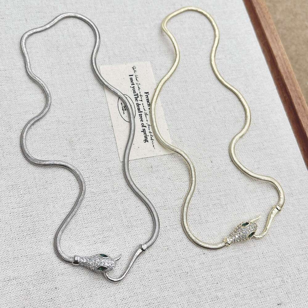 Unique Twisted Snake Ins Minimalist Style Niche Design Hot Girl Dark Necklace Unisex Accessories 444