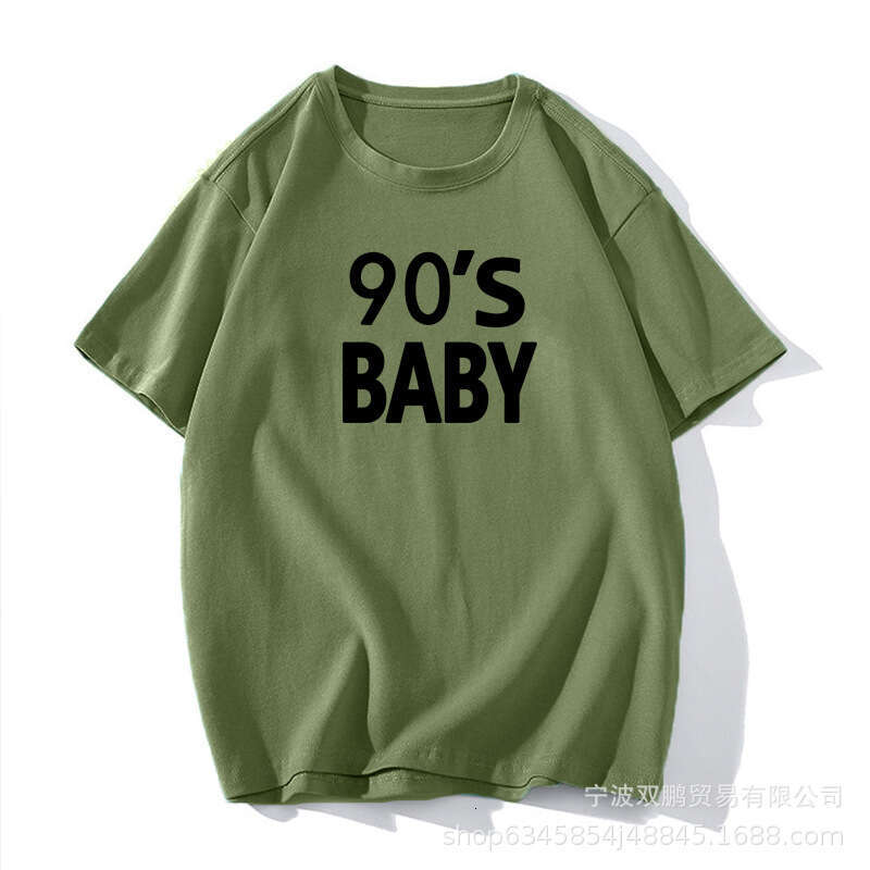 New American Style Letter Pure Cotton T-Shirt For Women Simple Basic Short Sleeve Top Versatile Loose Pullover B5