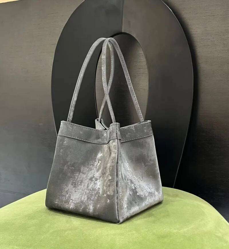 Silk Women Bucket Suede Leather Female Party Handbag Custom Multiple Lady Shoulder Bag With Top Handles