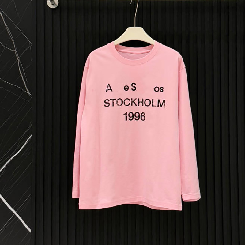 Mens Designer T Shirts Men Women Letter Printed Tshirts Fashion Spring Summer Long Sleeve Tops Washed Styles Breathable T-shirts Size S-L