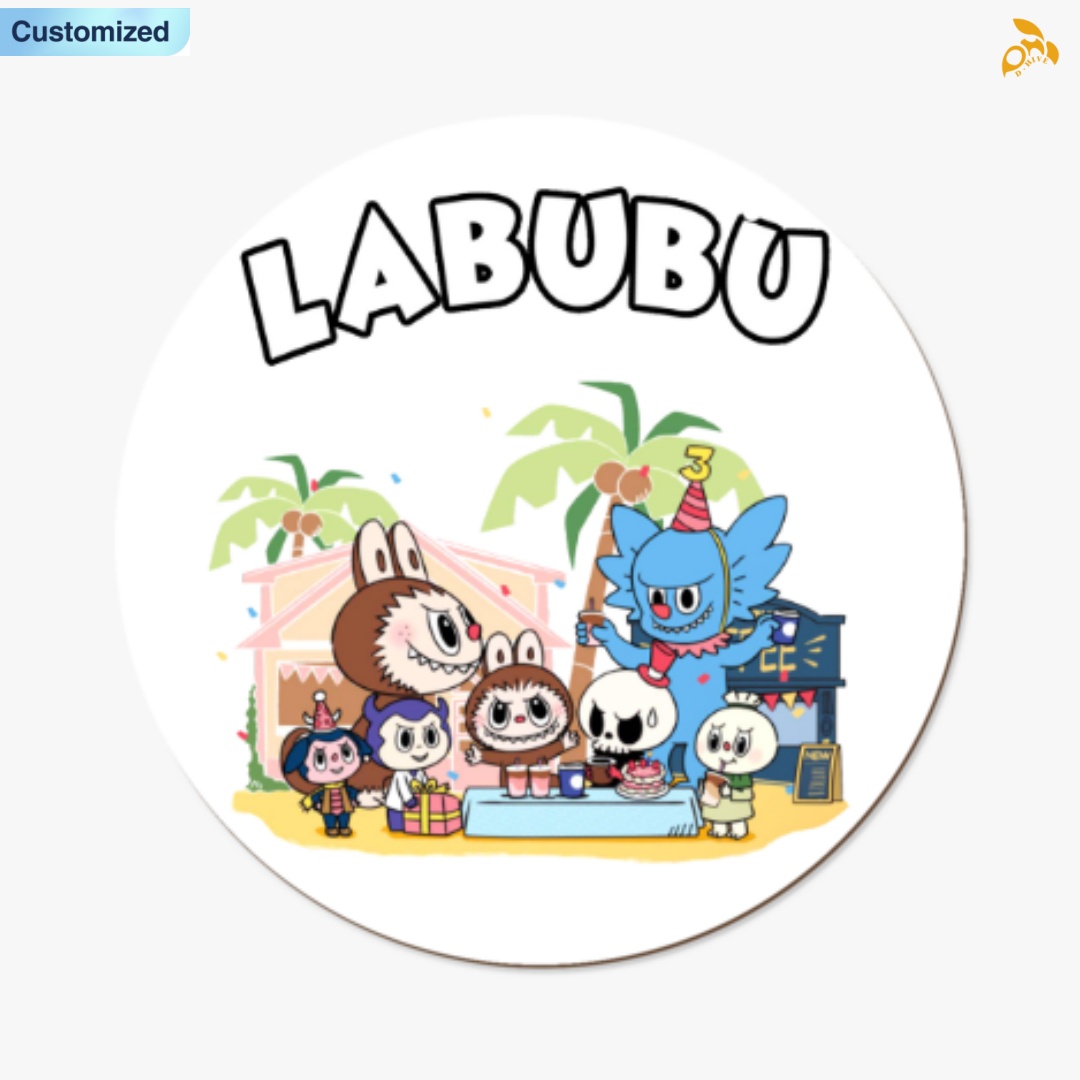 Free shipping new customized labubu Home Decor Decoration Decorative Circular wooden board painting