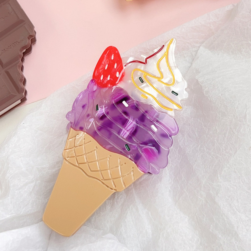 Summer Fresh Ice Cream Claw Acetate Niche Sweet Cone Watermelon Shark Clip Medium Cute Hair Accessories