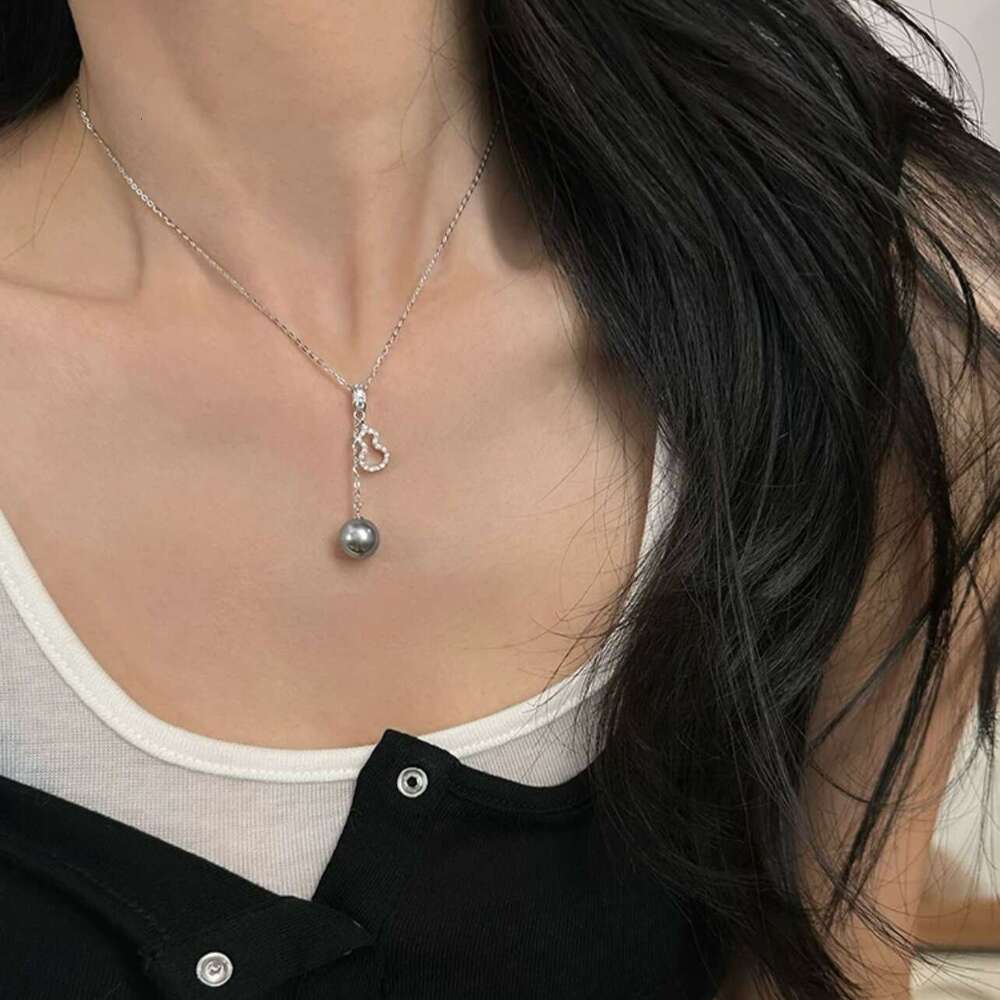 Niche Design Gourd Colorful Strong Light Pearl Necklace High-end Elegant Simple Versatile French Collarbone Chain 21a