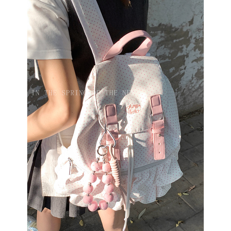 2025 Designer Student Backpack New Polka Dot Printed Backpack Travel Backpack