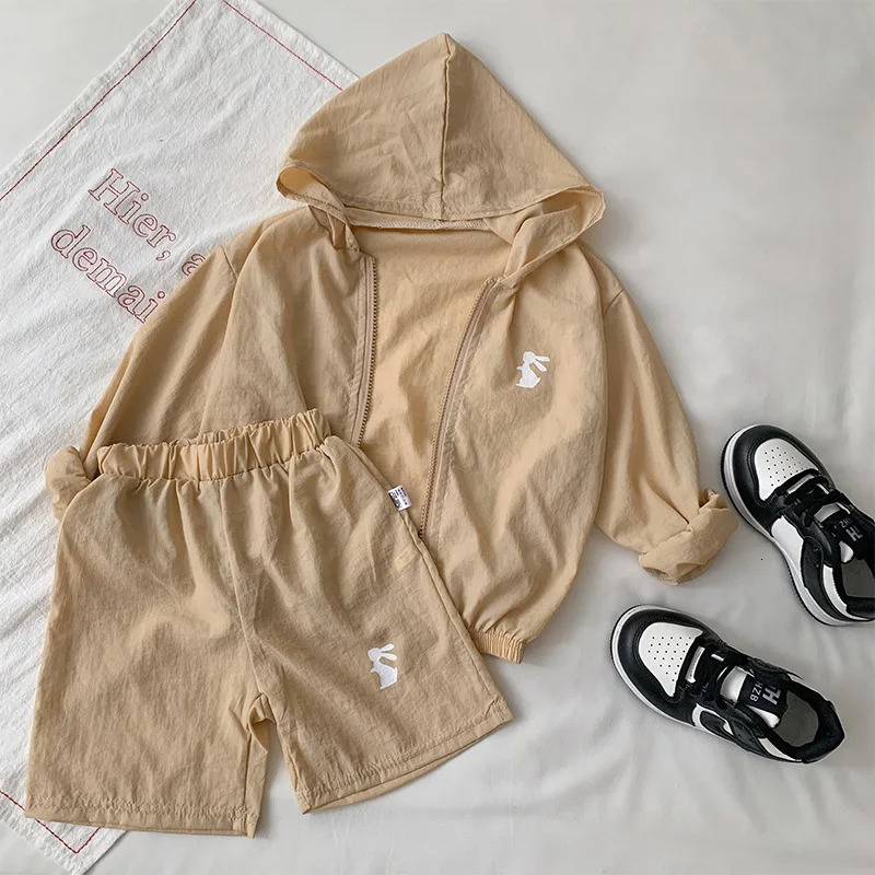 Summer Childrens Sunscreen Clothing Set Fashion Jacketsshorts 2pcs Sport Suits for Kids Boys Girls Tracksuits Baby Outfits 250729