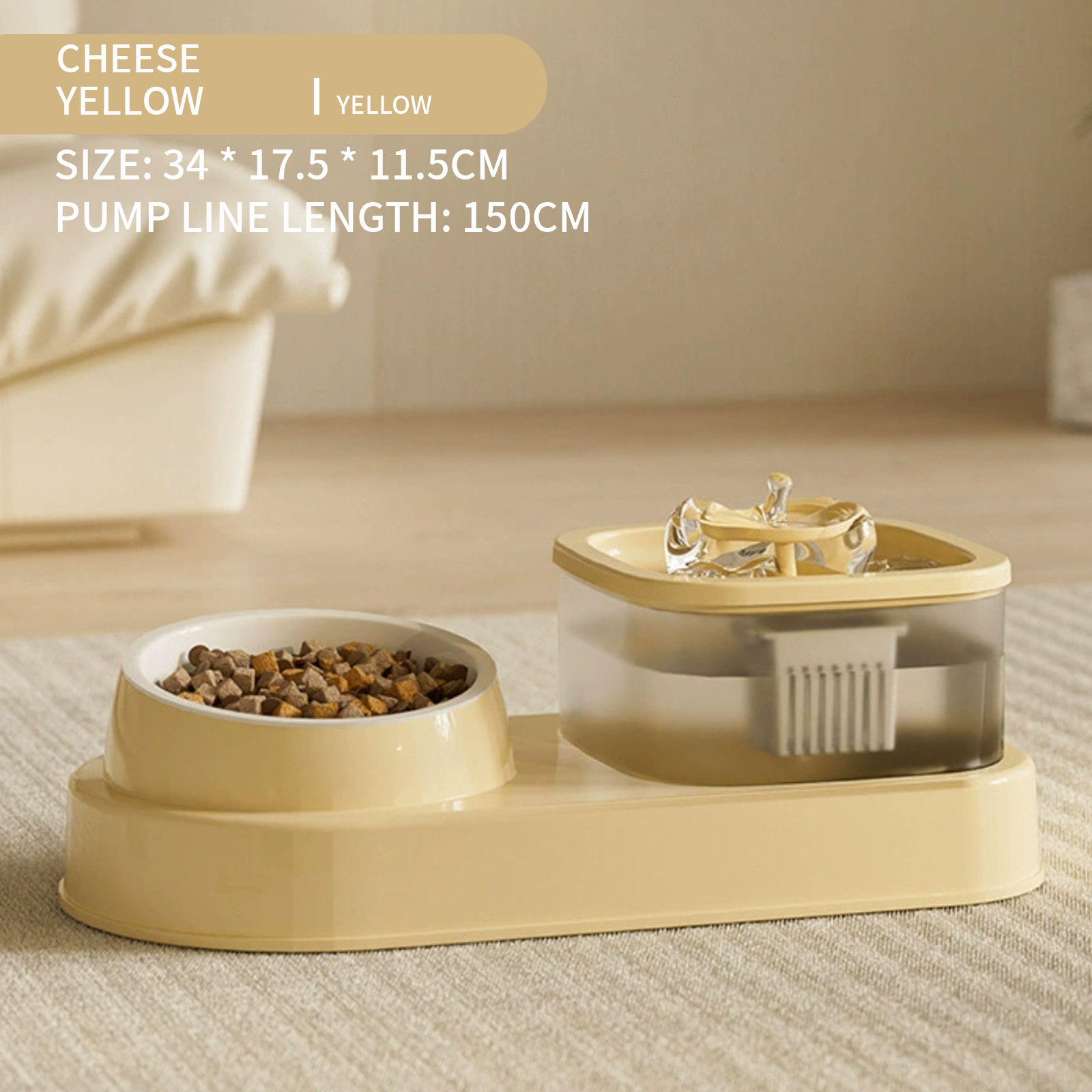 Cat automatic water dispenser with dry wet separation integrated 2-in-1 dog feeding universal pet supplies dropshipping