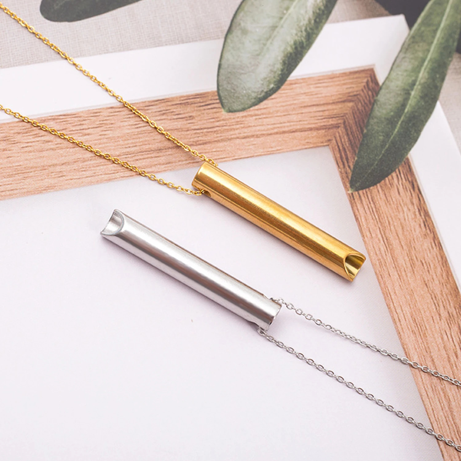Breathwork Meditation Mindfulness Breathing Anti Smoking Necklace Stainless Steel Whistle Anxiety Relief Jewelry 250729