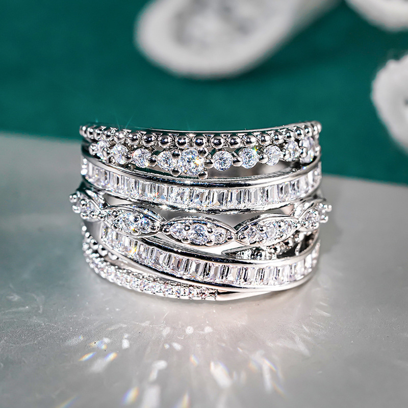 Choucong Handmade Gorgeous Luxury Jewelry 925 Sterling Silver Fill Princess Cut White Topaz CZ Diamond Gemstones Geometry Party Promise Women Engageme