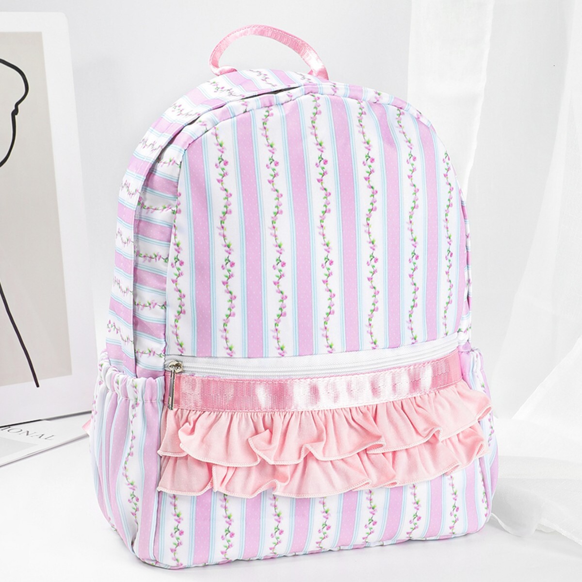 Summer new women's bag new women's backpack Chinese ethnic style printed large capacity folded student backpack designer bag