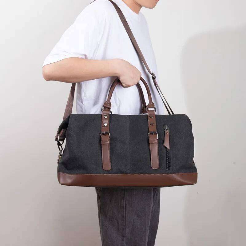 Canvas Tote Large Capacity Handbags for Men Outdoor Travel Duffle Lage Bag Casual Fashion Crossbody Bags Male