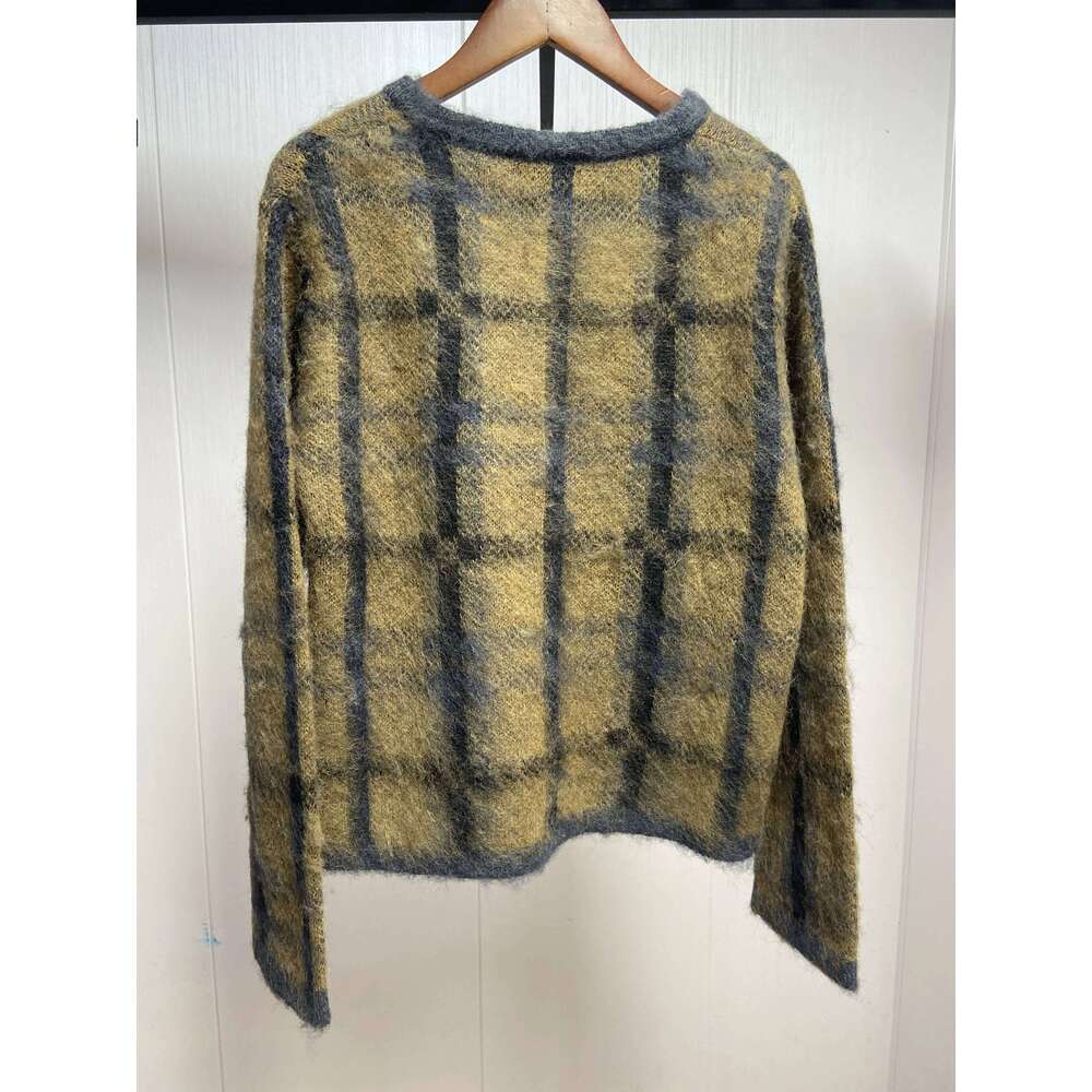 Ethereal MD 2025 Massidutti Spring New Style Of Casual Chic Brown Plaid Knitted Cardigan Open Jacket 250728