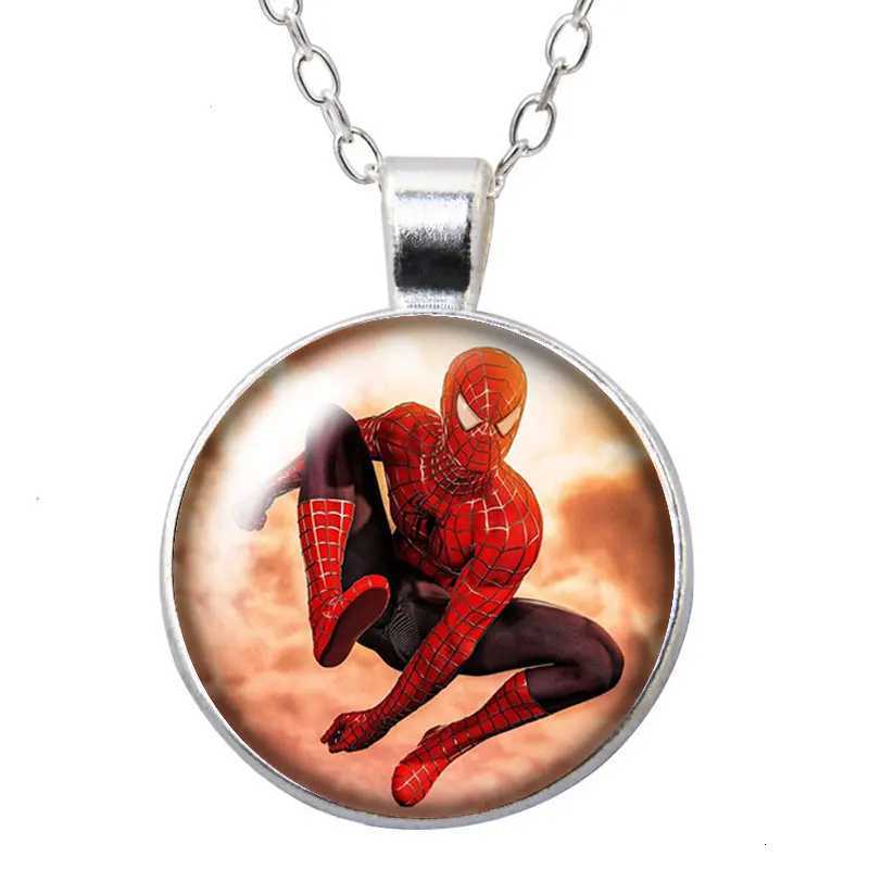 Hero Cartoon Round Photo Cabochon Silver Plated Pendant Necklace Jewelry Gift Y250730