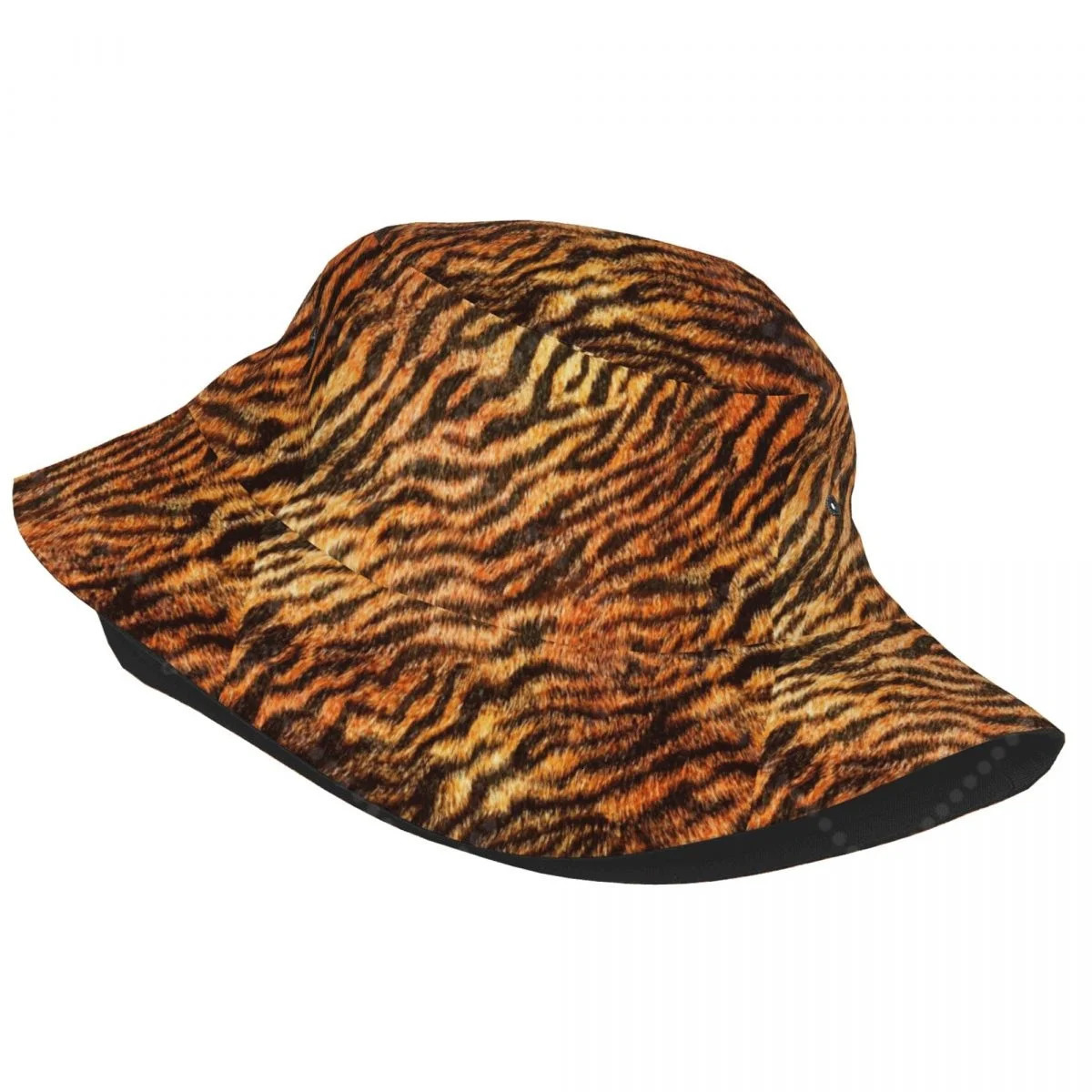 Bengal Tiger Fur Wildlife Pattern Unisex Cotton Bucket Hats Adjustable Outdoor Sun Hat for Beach Travel 250724