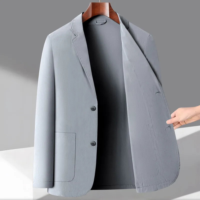 Spring Summer Casual Sunscreen Blazers Men Lightweight Solid Fashion Suit Coat Thin Male Business Single Breasted Blazer Outwear 250724