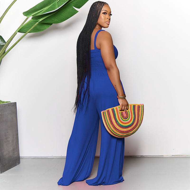 F1289 New Womens Solid Color Fashion Casual Jumpsuit