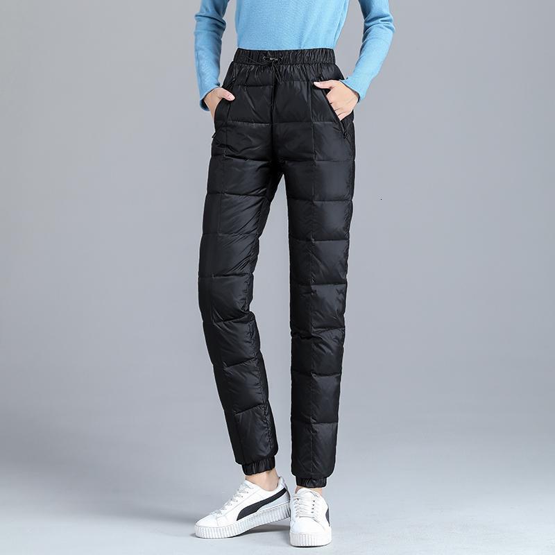 Women s Pants High Waist Cotton Padded Puff Winter Warm Black Casual Trousers 2023 Fall Harajuku Fairy Grunge Clothes 231114