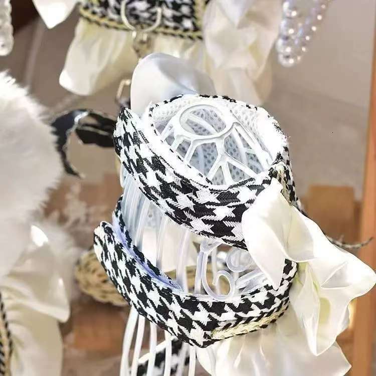 Pet Dresses Leash Vest Clothes Harness Pet Cat Small Dog Houndstooth Teddy Bichon