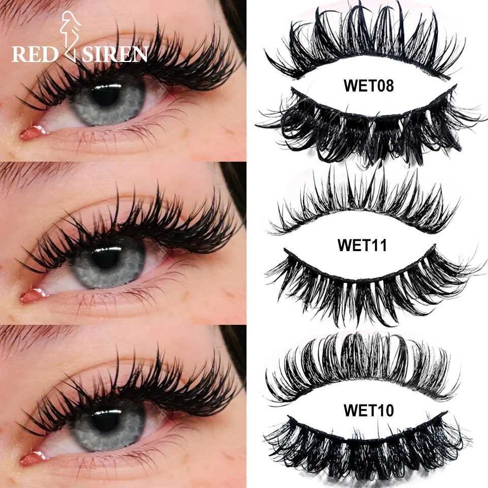 New Wet Spiky Lashes Makeup D Curl Russian Strip Fake Eyelashes Cosplay Natural Full Strip Lashes Supplies Z250730