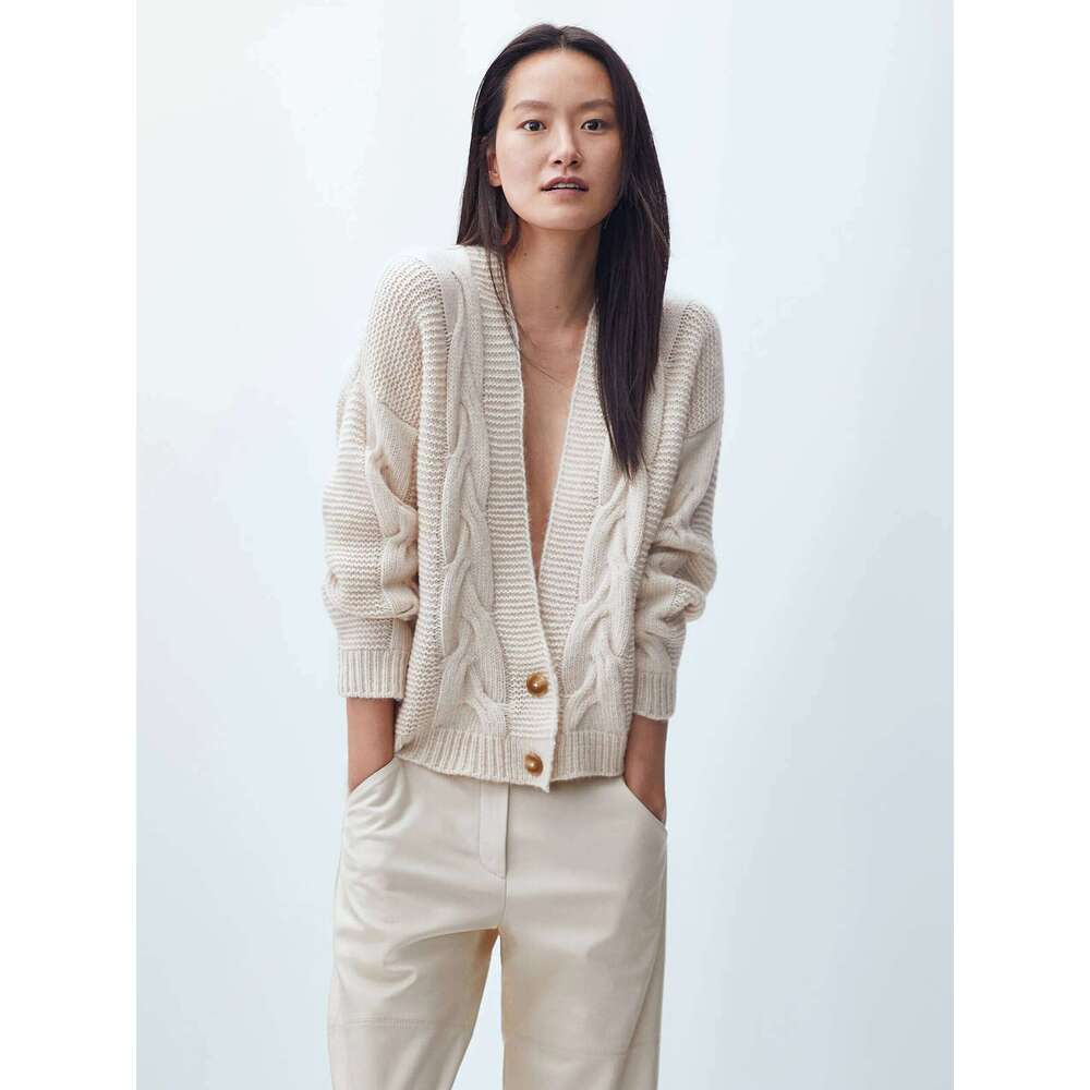 Ethereal MD 2025 Massidutti Spring New Style Of Twisted Floral Knitted Women's Casual Top Cardigan 250728