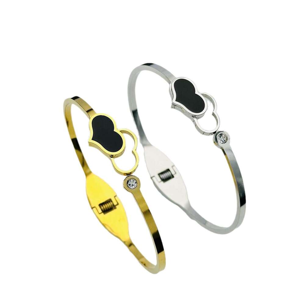 Black Heart Titanium Steel Non-Fading Ins Gold Personality Minimalist Style Niche Design Fashion Bracelet High-End Korean