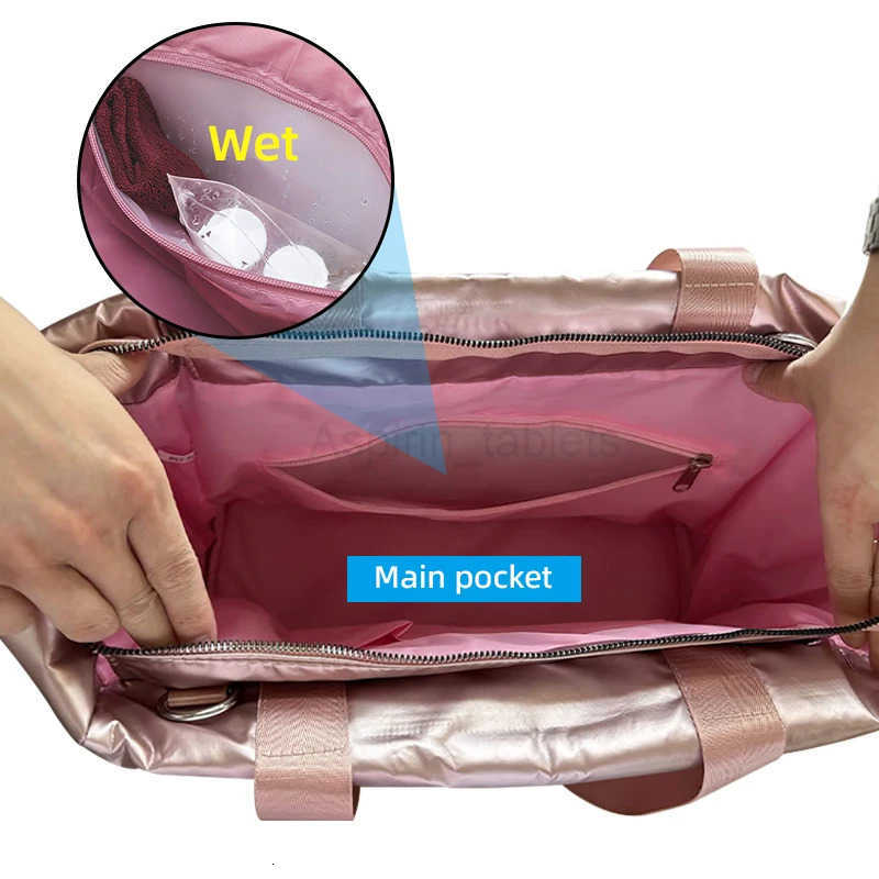 Yoga Mat Bag Women Gym Bag Tote Fitness Sports Large Capacity Travel Shoulder Bag Zipper Storage Bags Winter Ladies Wet Dry Pack M250730