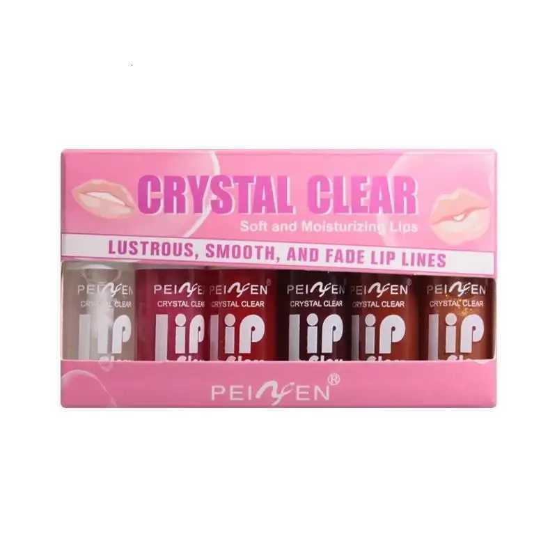 6 Pieces Glass Mirror Lip Gloss Set Hydrating Lightweight Lip Balm Glossy Shimmer Sheer Tint Peach Cherry Pink G250728