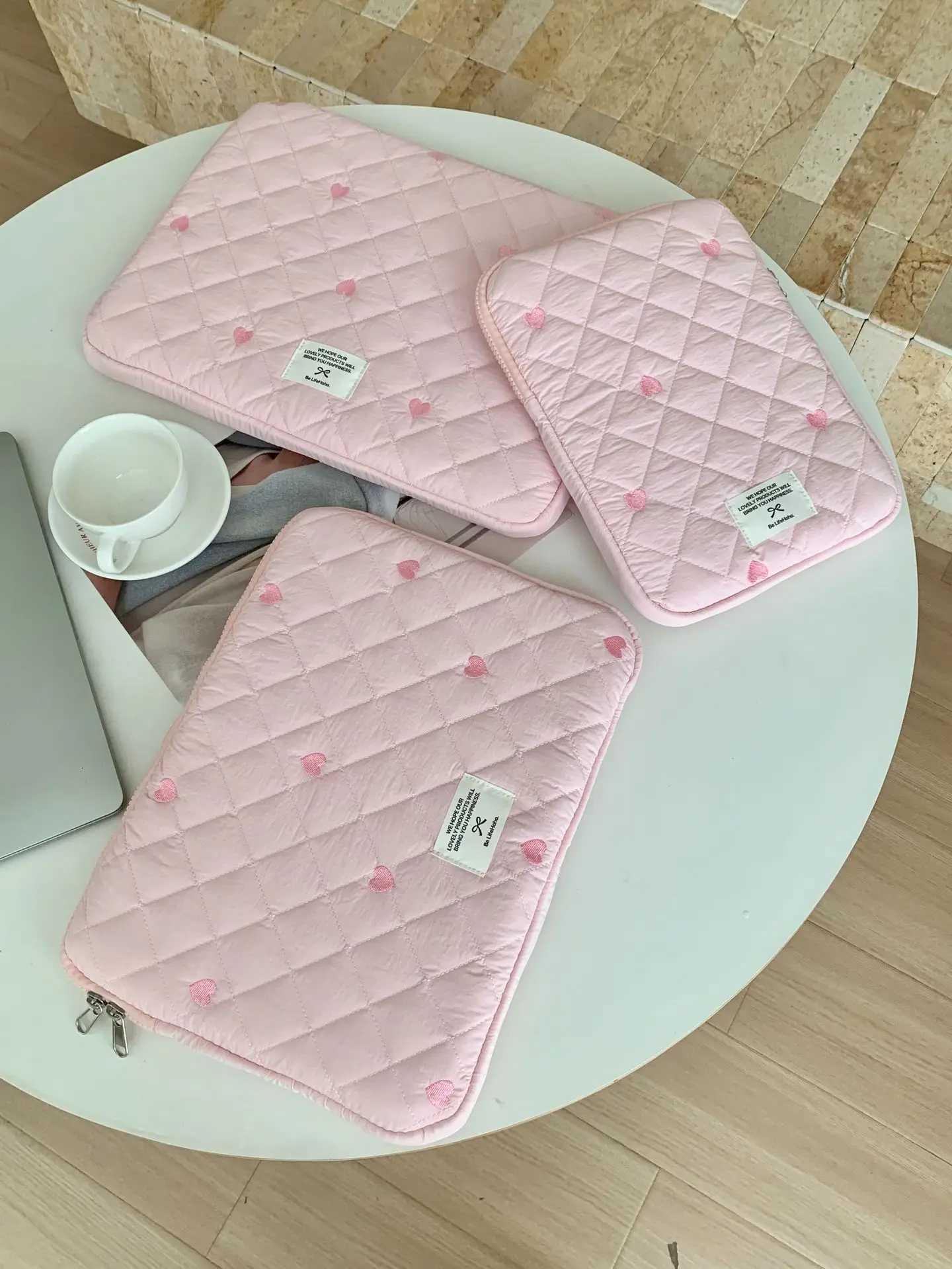 Cute Print Love Embroidery Laptop Bag 11 13.3 14 15 15.6 16 Inch Computer Bag Protective Laptop Case Sle Computer Case Bag y250730