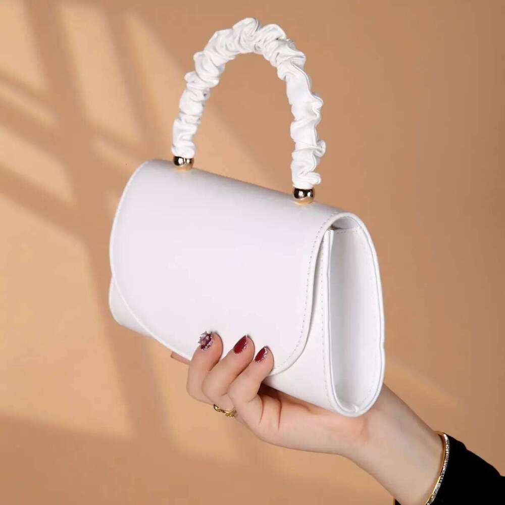 Women Top-handle White Leather Bride Handbags Purse Designer Evening Bags Party Handbag Wedding Clutch Wallet Shoulder Bag
