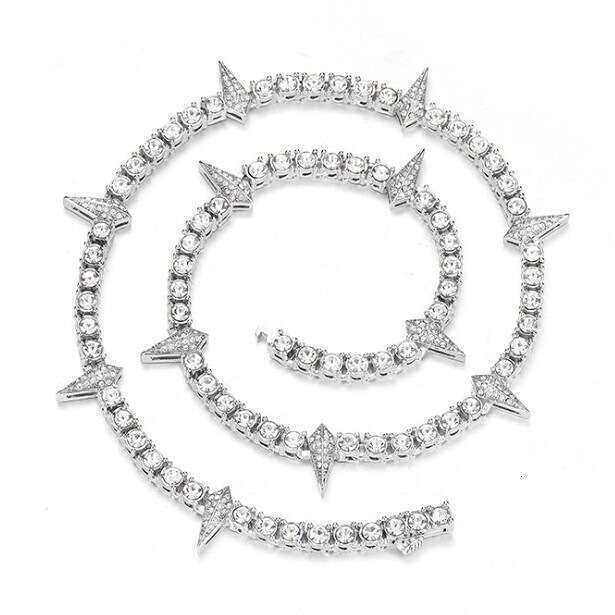 Inlaid Dia Square Creative Irregular Design Alloy Jewelry Fashion Trendy Necklace
