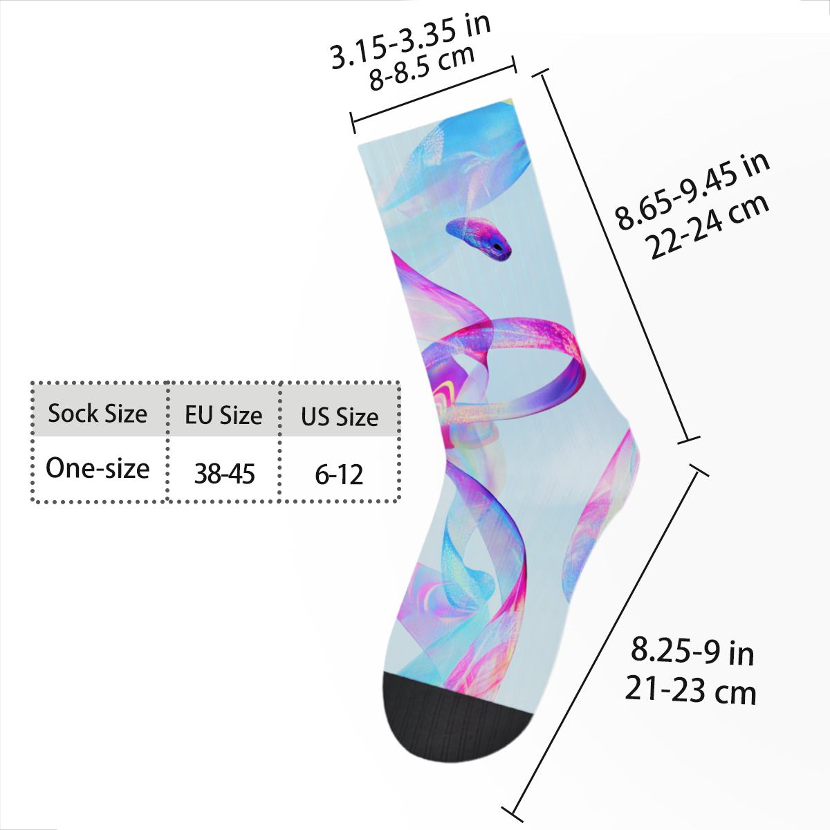 Colorful Abstract Swirl Unisex Tube Designer Socks C102