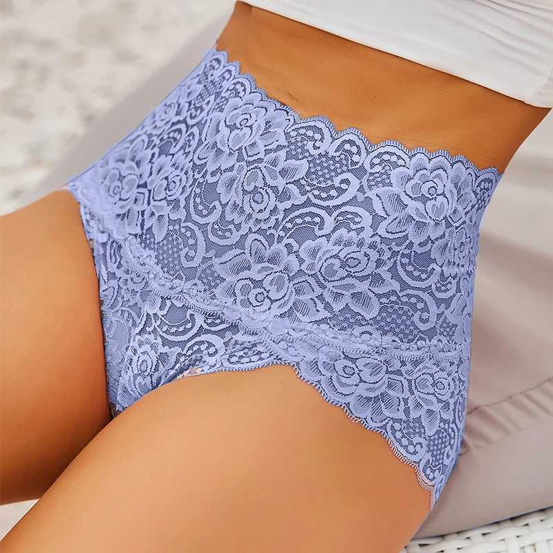 5pcs Floral Sexy Lace Women Panties High Waisted Breathable Scallop Trim Stretch Ladies Briefs Comfortable Female Intimates 250715