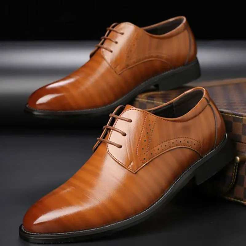 38-48 size Derby Off Shoes for Men Pointed Toe Formal Shoes for Men Designer Dress Shoes Wedding Business Black Brown Blue Y250730