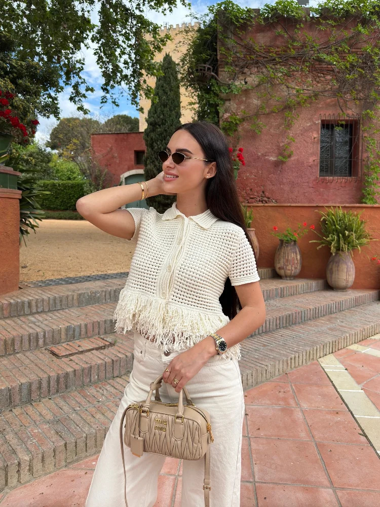 Sexy Irregular Solid Knit Short Skirt Sets Women Chic Sleeveless Hollow Out Single Breasted Top 2 Piece Suit Holiday Street Wear 250730