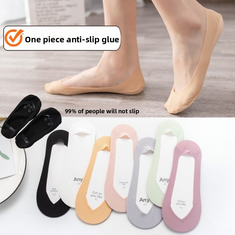 Boat Sole Invisible Ice Silk One-Piece Non-Slip Women's Cotton Socks Factory