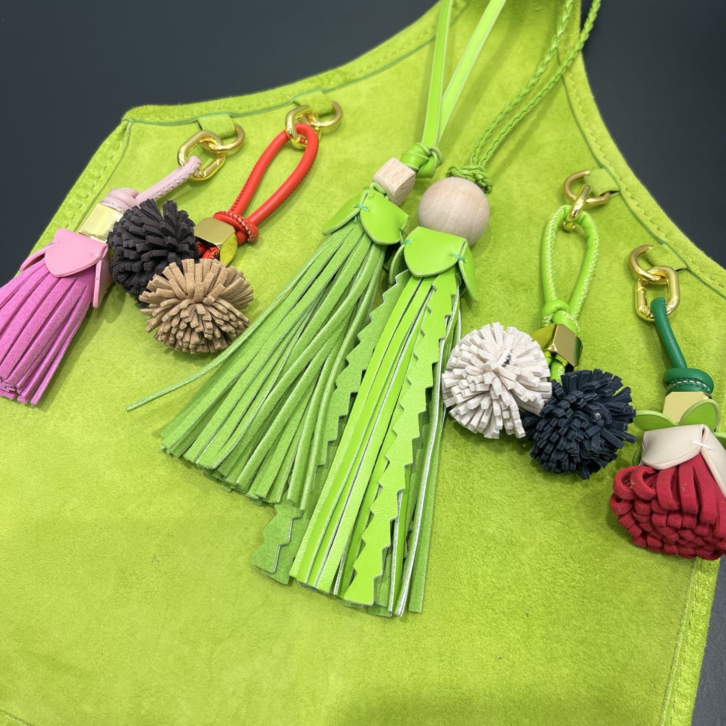 New womens bag suede suede crossbody bag genuine leather handbag for women doll pendant handbag tassel shoulder bag