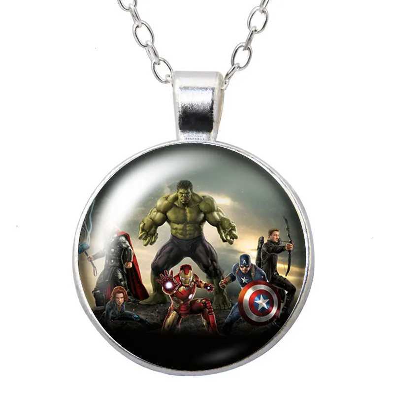 HK Hero Round Photo Cabochon Silver Plated Pendant Necklace Jewelry Chain 60cm Gift Y250730