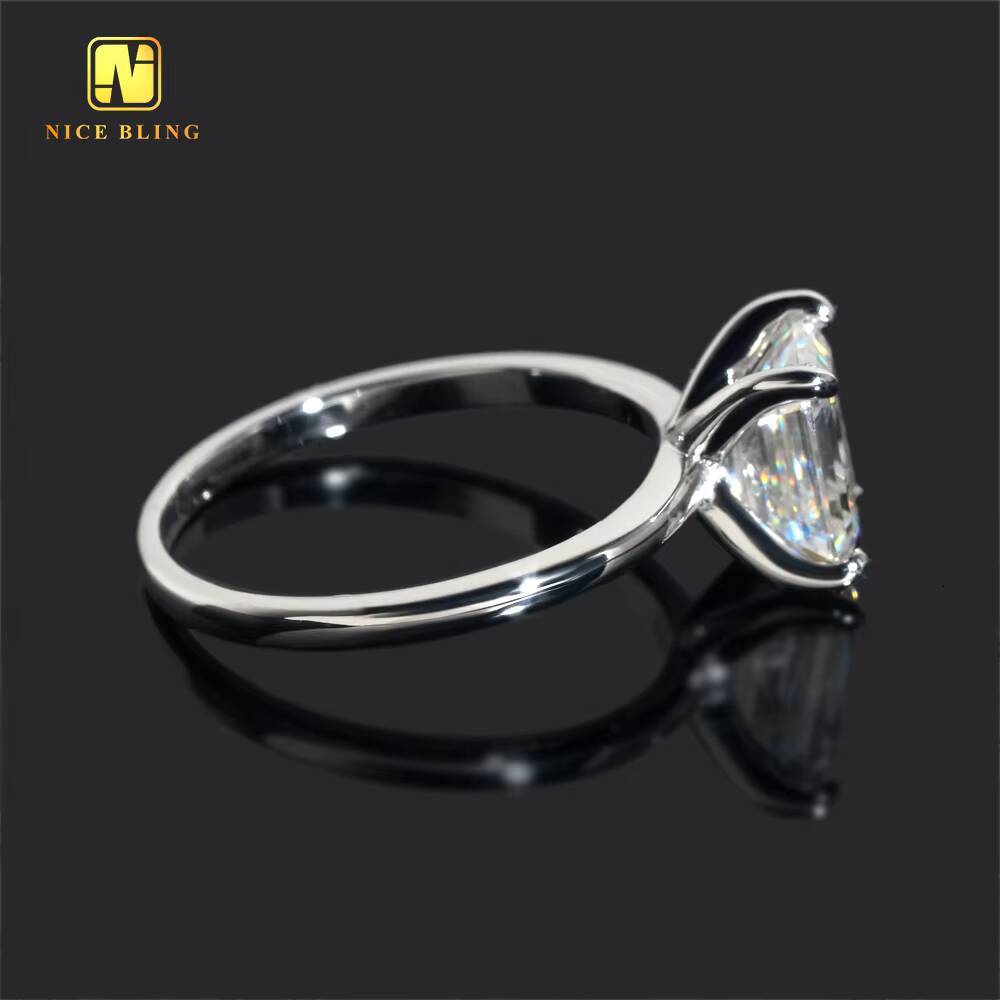 Wholesale 925 Sterling Silver Emerald Cut Vvs Diamond Engagement Rings Women Ring Moissanite Women Ring