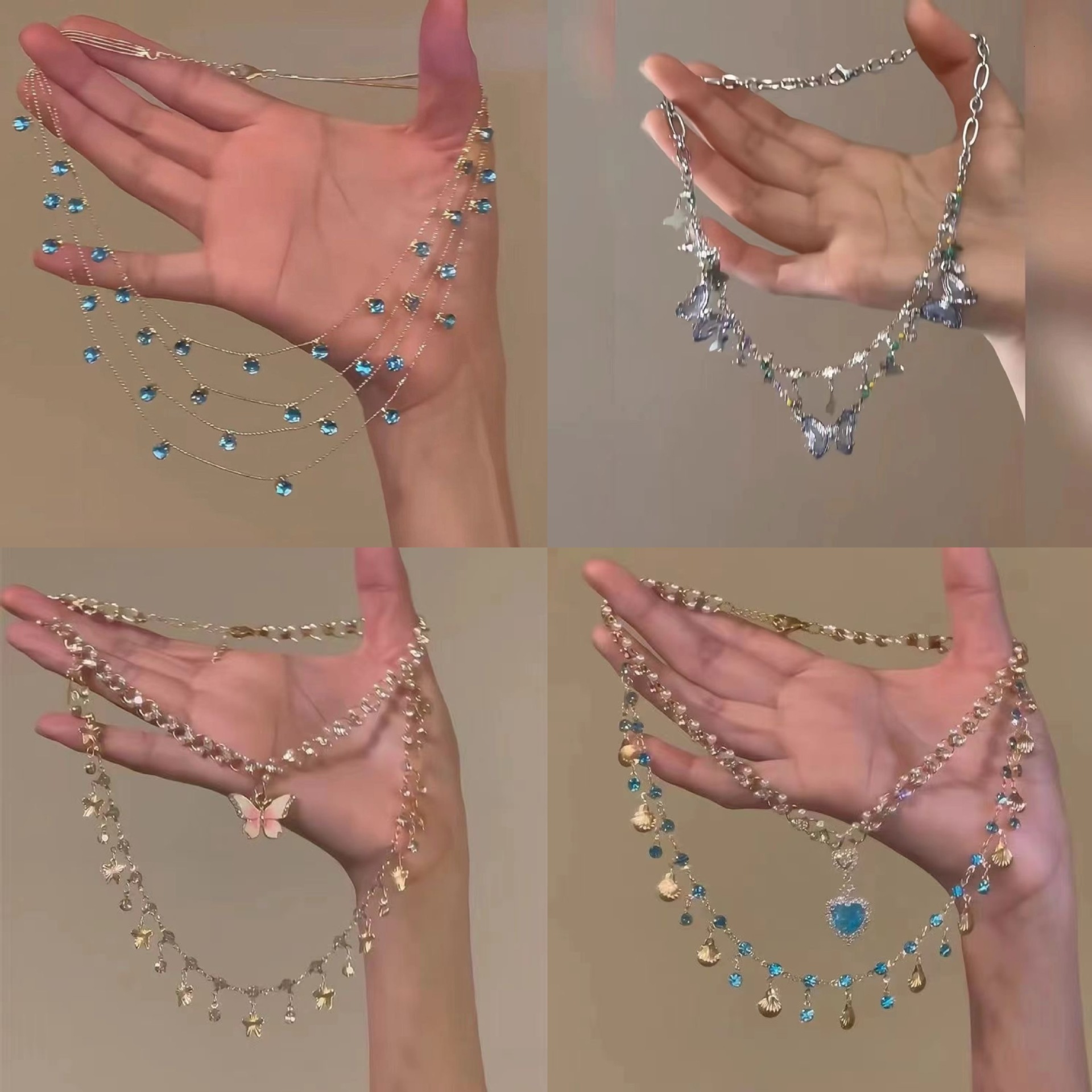 Zircon Round Designer Necklace Beach Lady Pendant Multi-layer Necklace Simple Super Fairy Fashion Versatile Collarbone Chain Light Luxury High-end Nec