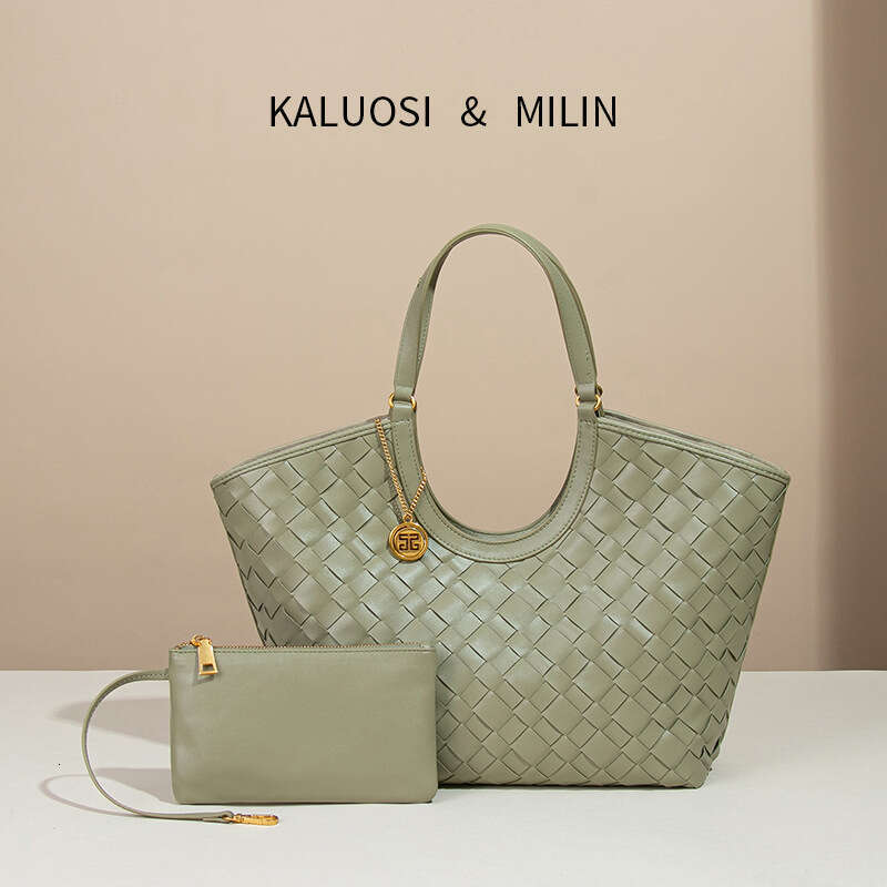 Women New Style Woven Fashionable Large Capacity Textured Commuter Hollow Basket Tote Handbag