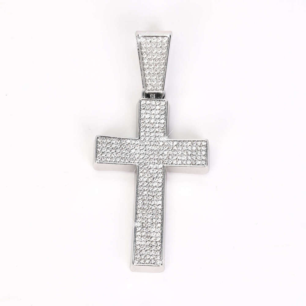 Full Dia Cross Pendant Fashionable Personality Creative Alloy Hip Hop Trendy Cuban Necklace