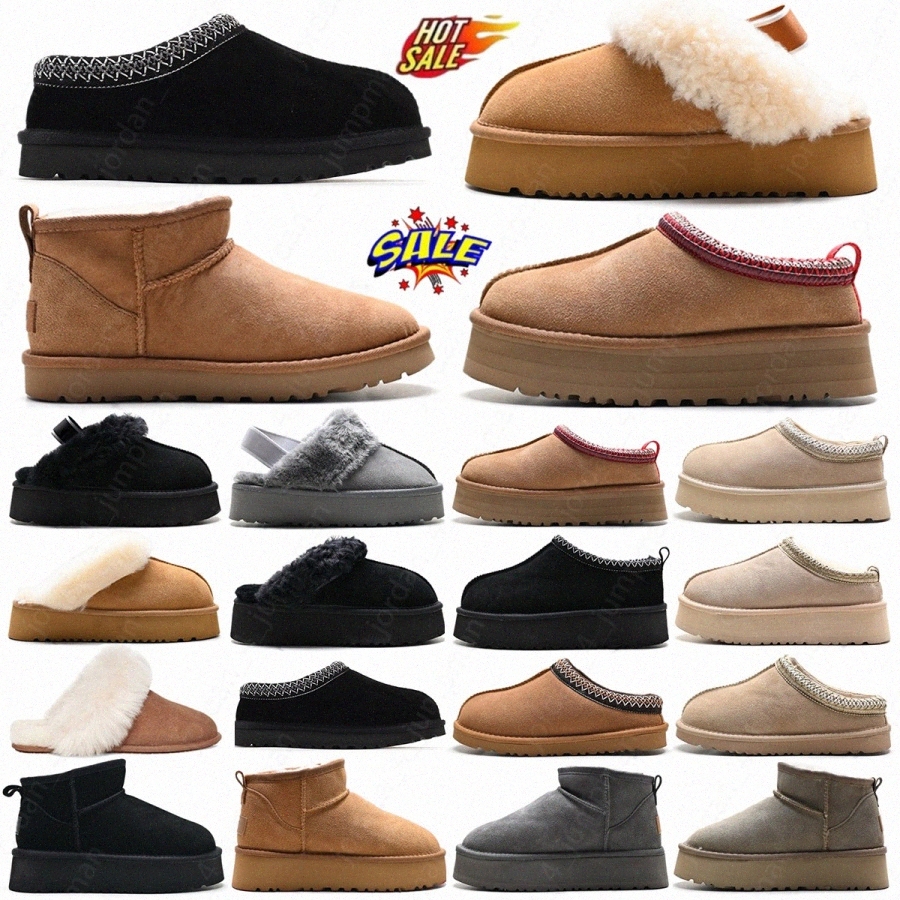 Tazman slippers slides designer Tazz Disquette Slipper sliders women Classic Ultra Mini Platform Boot Black Chestnut Sand Mustard Seed Hickory Womens slide