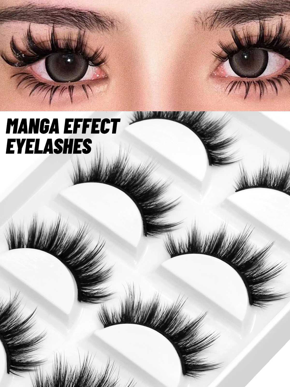 Grainy Manga Lashes Faux Mink Eyelashes Winged End Eye Elongated Eyelashes Fake Lashes Natural Long Eyelashes Extension Z250730