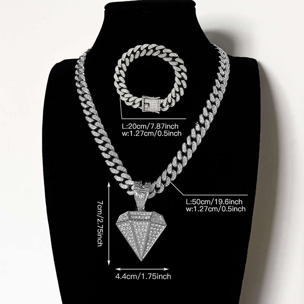 Creative New Cuban for Men and Women, Cool Hip-Hop Rapper Personality Trendy Men's Necklace